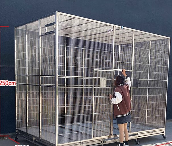 A closer look at Large Industrial Parrot Aviary