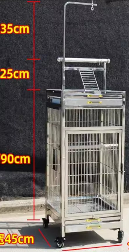 Stainless Steel Small Cage (SD45B) With Play Stand