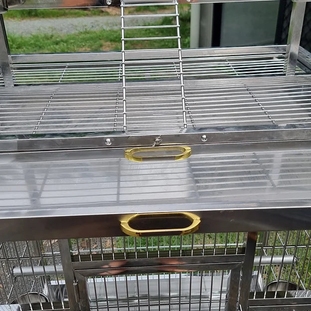 Stainless Steel Small Cage (SD80B) With Play Stand